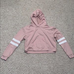 pink sweatshirt crop top